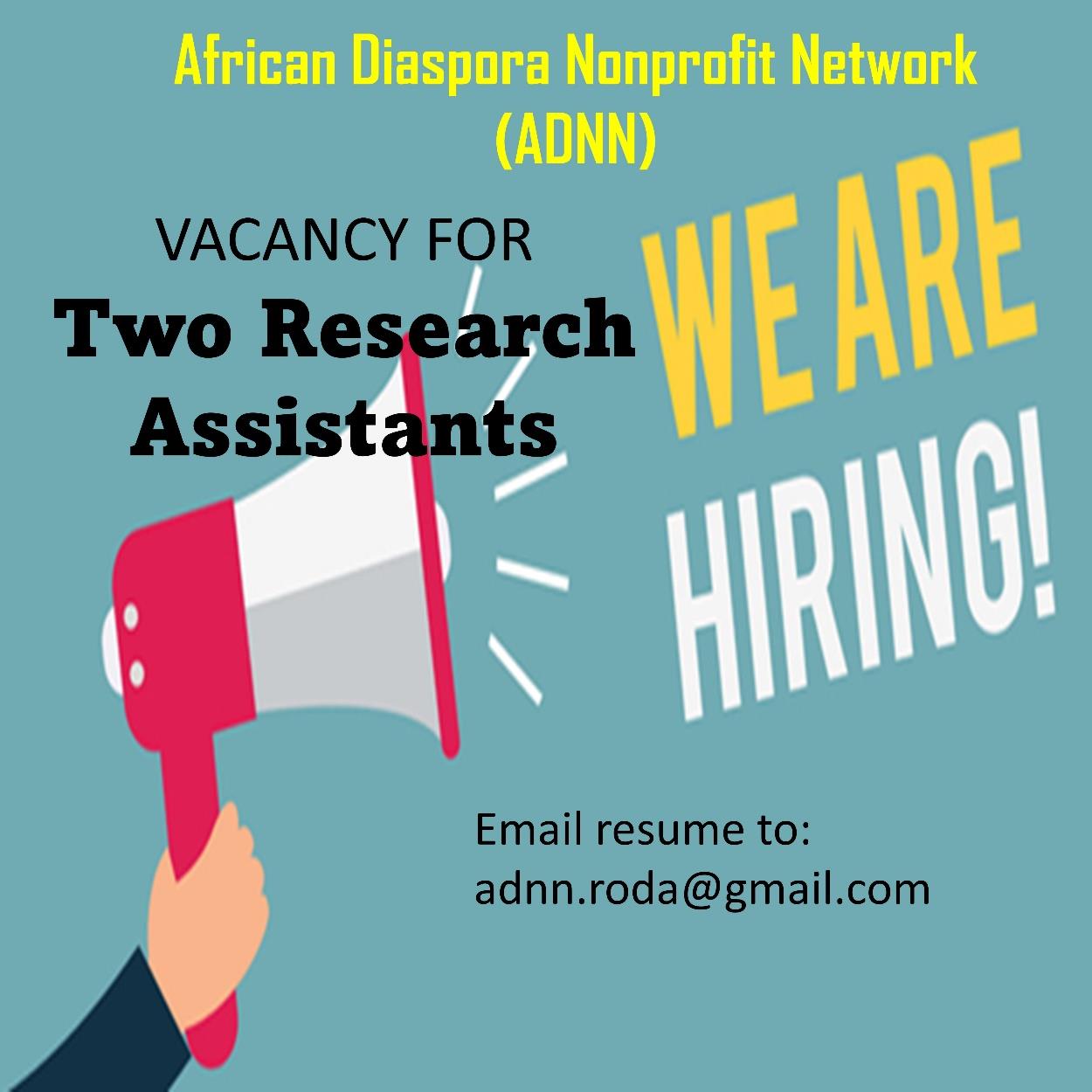 Research Assistants – African Diaspora Nonprofit Network (ADNN)